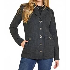 NEW POWDER RIVER women's heathered knit peatcoat in black